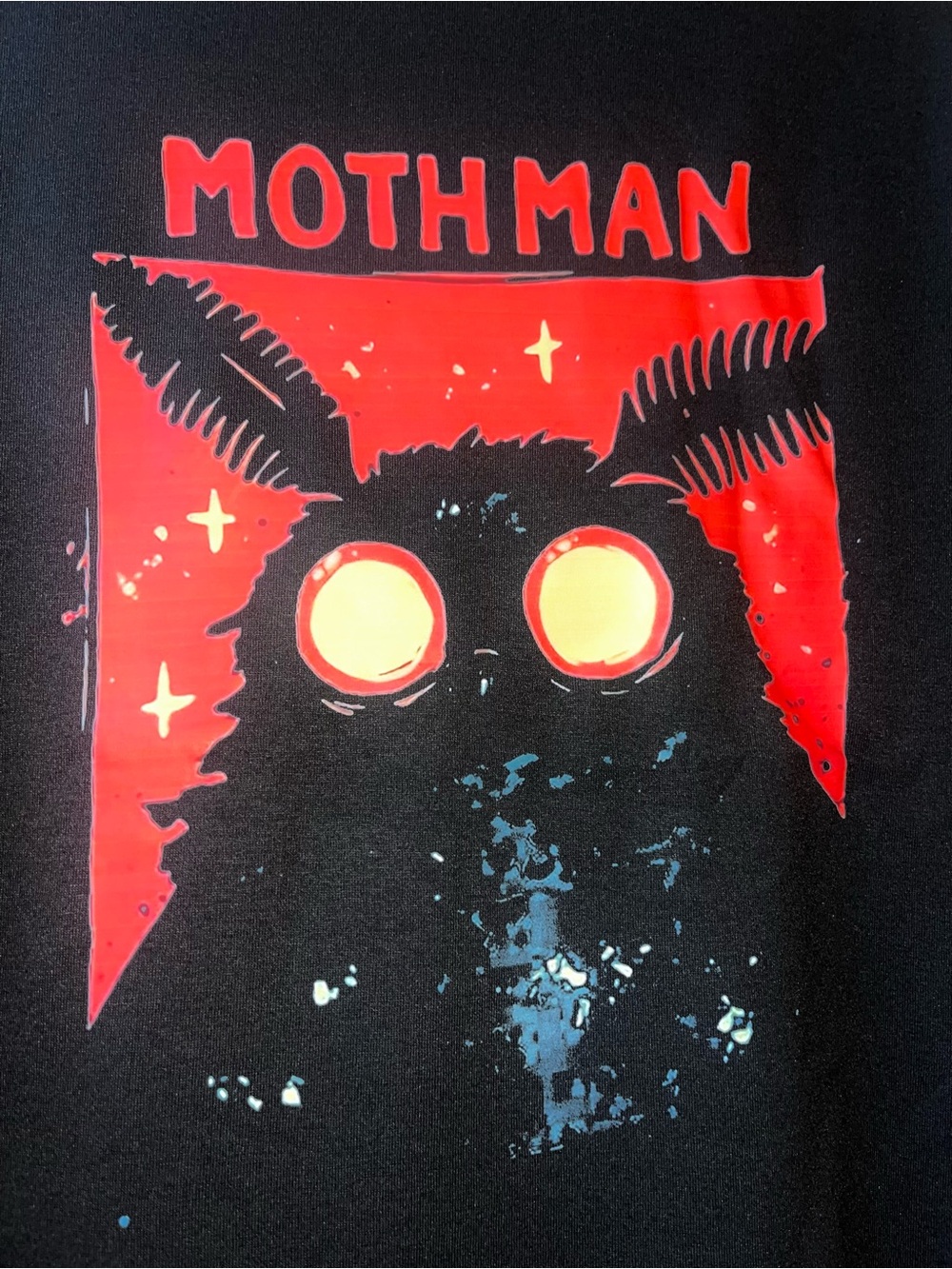 Mothman Graphic Tee in Black, Cryptid Halloween, Cotton Unisex T-Shirt, S/M/L